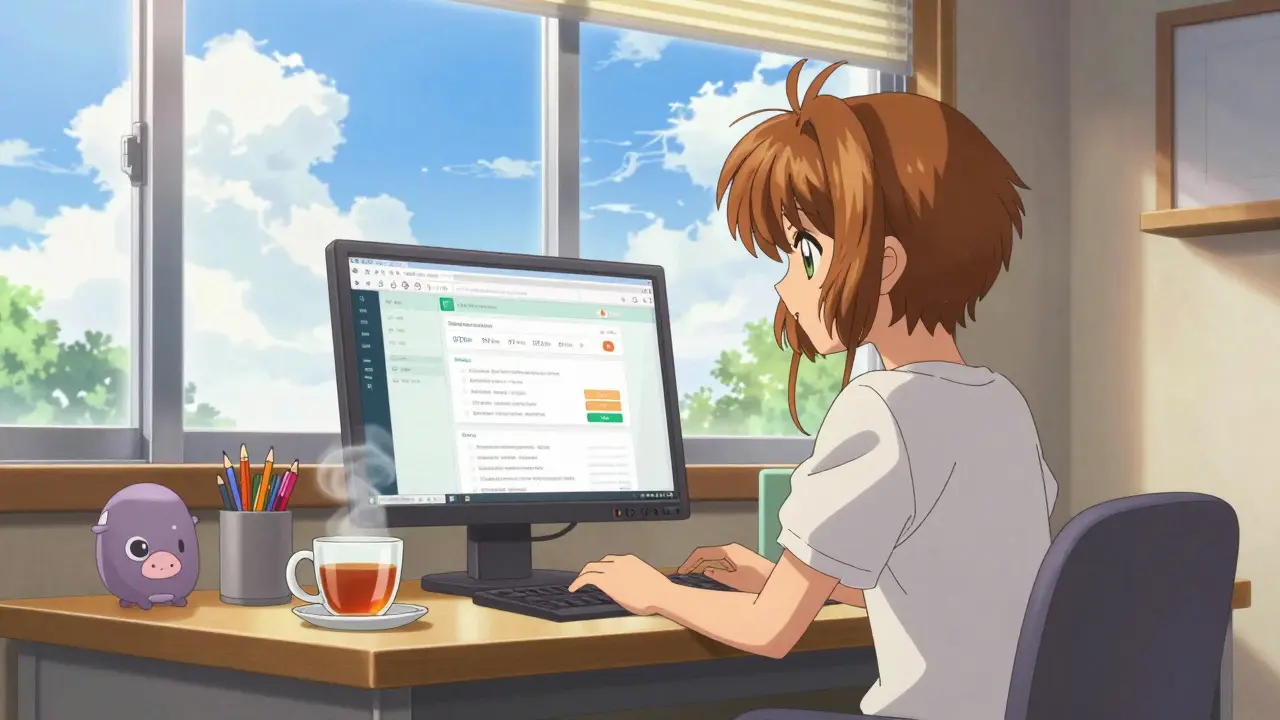 A person researching online for affordable medicine in a cozy room