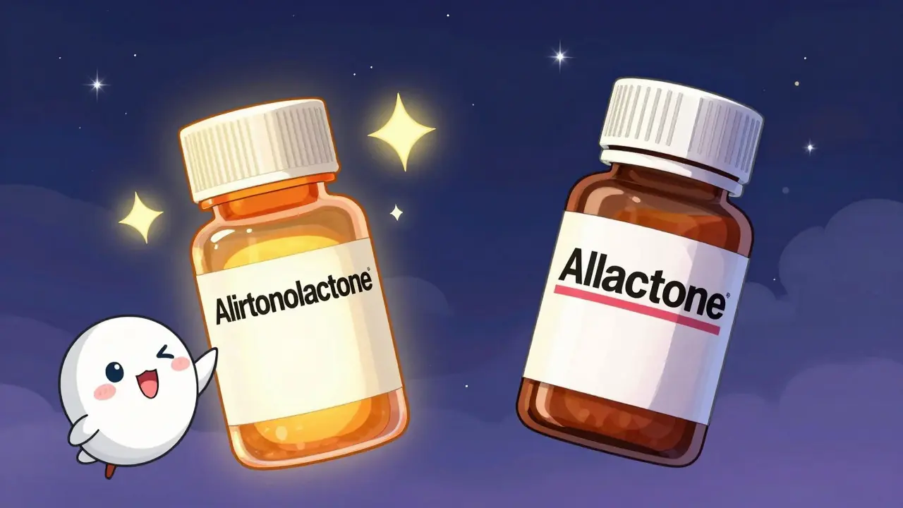 Magical comparison showing cheaper generic pills vs brand name